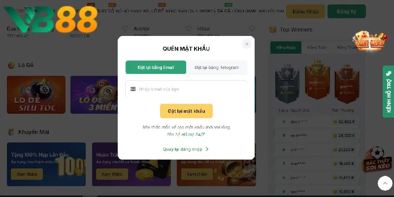 Bạn có thể chọn tính năng quên mật khẩu nếu quên Bạn có thể chọn tính năng quên mật khẩu nếu quên