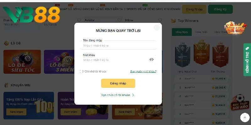 Cần điền đầy đủ thông tin đăng nhập theo yêu cầu Cần điền đầy đủ thông tin đăng nhập theo yêu cầu