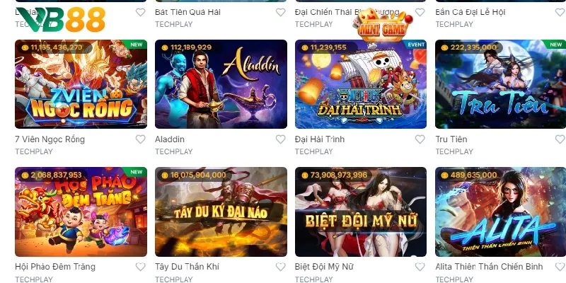 Các tựa game nổ hũ jackpot khủng tại VB88