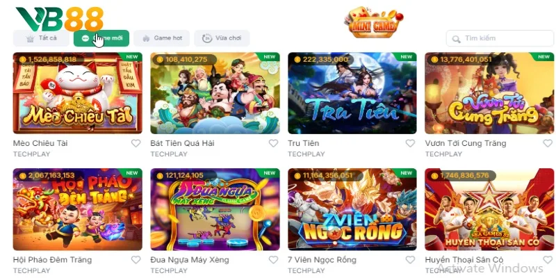 Kho game nổ hũ VB88 siêu khủng hơn 100 lựa chọn